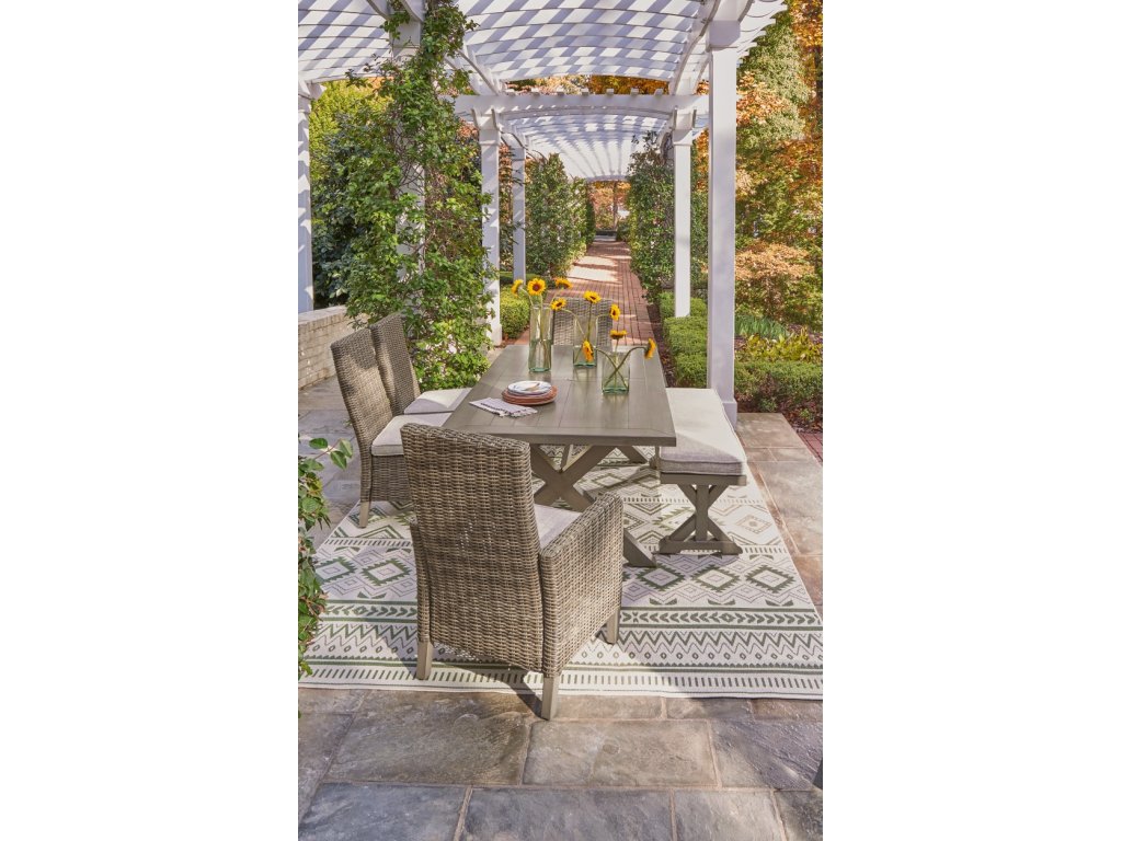 Beachcroft Outdoor Dining Table with 4 Chairs and Bench - image 11