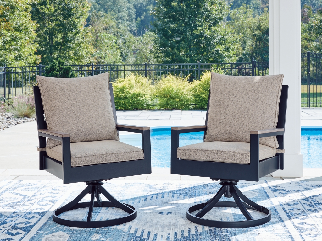 East Beach Outdoor Swivel Chair with Cushion (Set of 2) - image 1