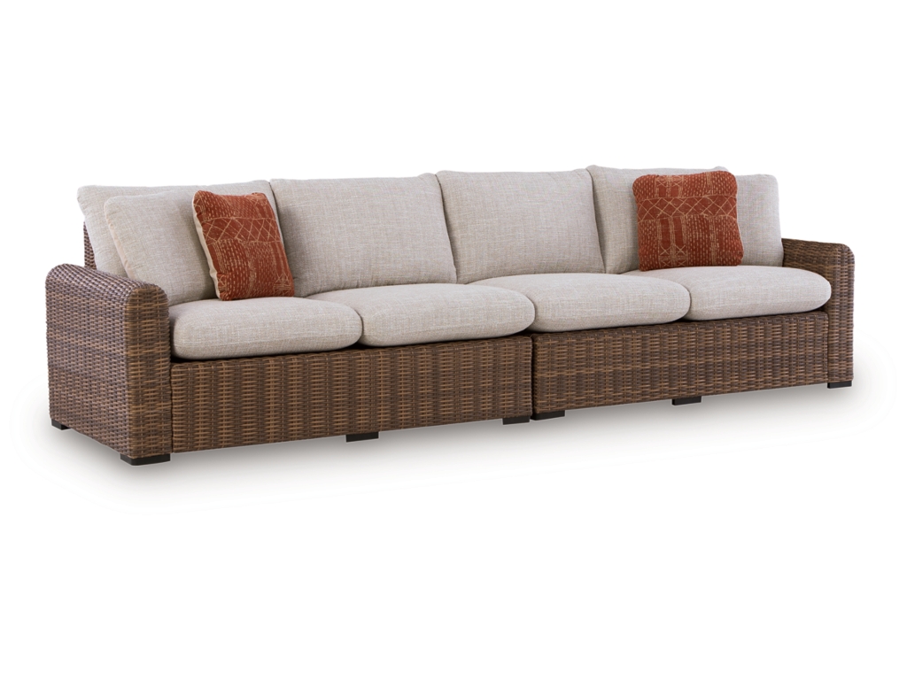 Dolan Creek Outdoor Right and Left-arm Facing Loveseat with Cushion (Set of 2) - main image
