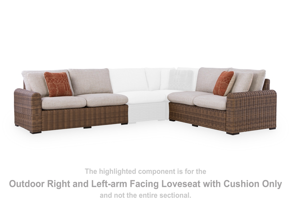 Dolan Creek Outdoor Right and Left-arm Facing Loveseat with Cushion (Set of 2) - image 1