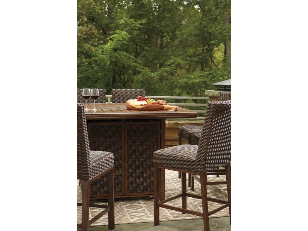 Paradise Trail Outdoor Bar Fire Pit Table with 6 Barstools - image 7