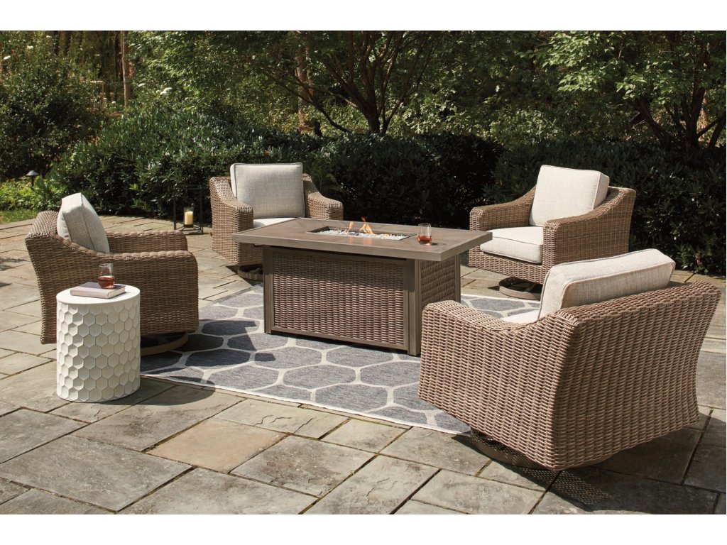 Beachcroft 5-Piece Outdoor Fire Pit Table with 4 Chairs - main image