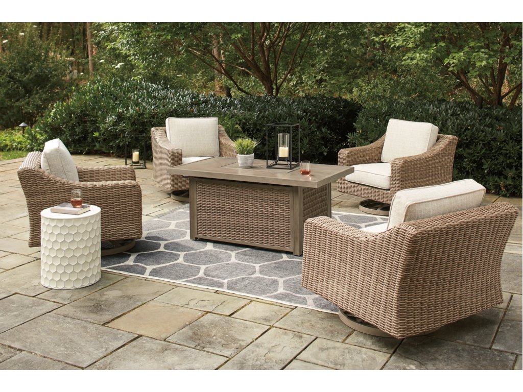 Beachcroft 5-Piece Outdoor Fire Pit Table with 4 Chairs - image 2