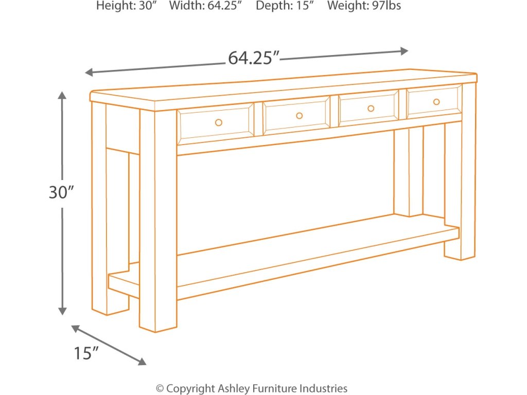 Gavelston Sofa/Console Table - image 3