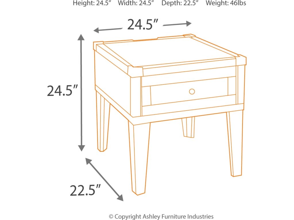 Todoe End Table with USB Ports & Outlets - image 3