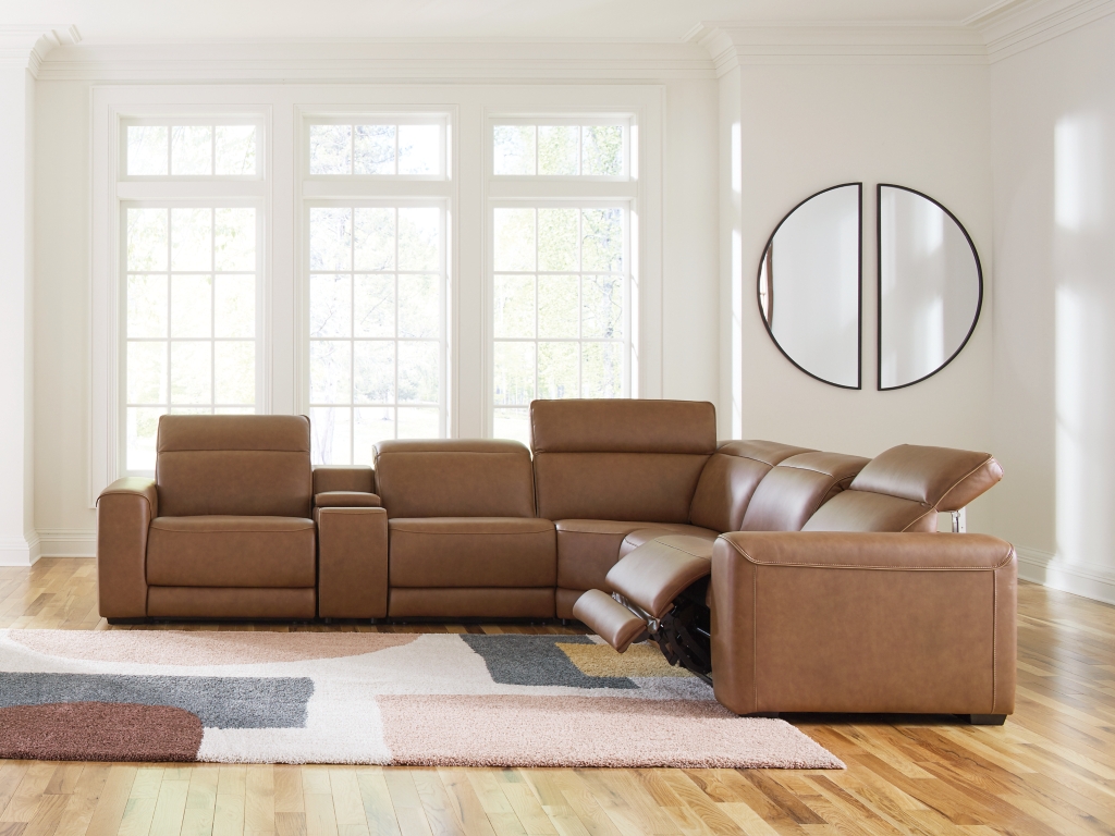 Magic Man 6-Piece Power Reclining Sectional with Console - image 1