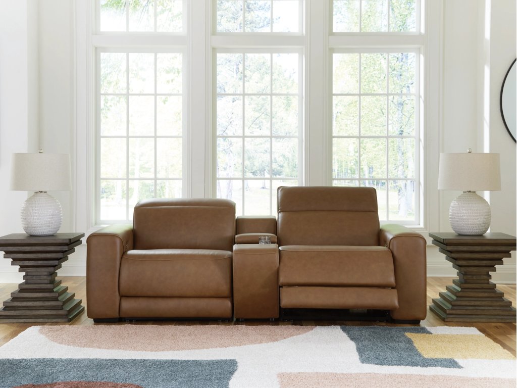 Magic Man 2-Piece Power Reclining Sectional Loveseat with Console - image 1