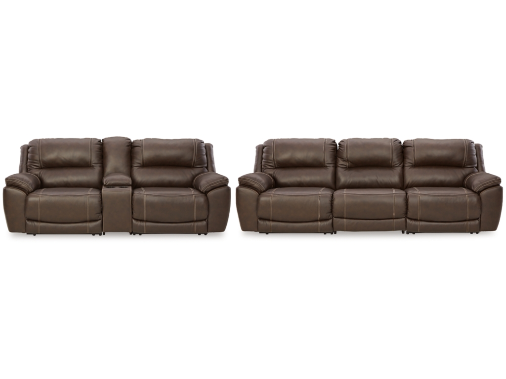 Dunleith 3-Piece Reclining Sofa and 3-Piece Loveseat with Console - main image