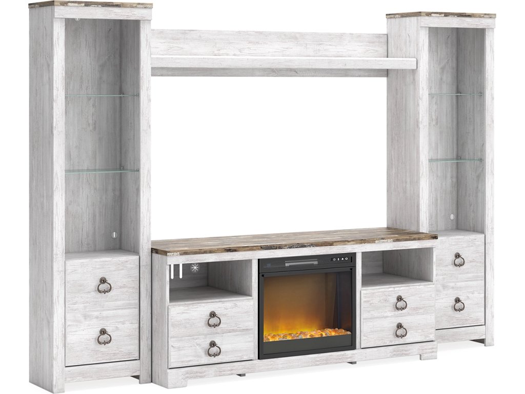 Willowton 4-Piece Entertainment Center with Electric Fireplace - main image