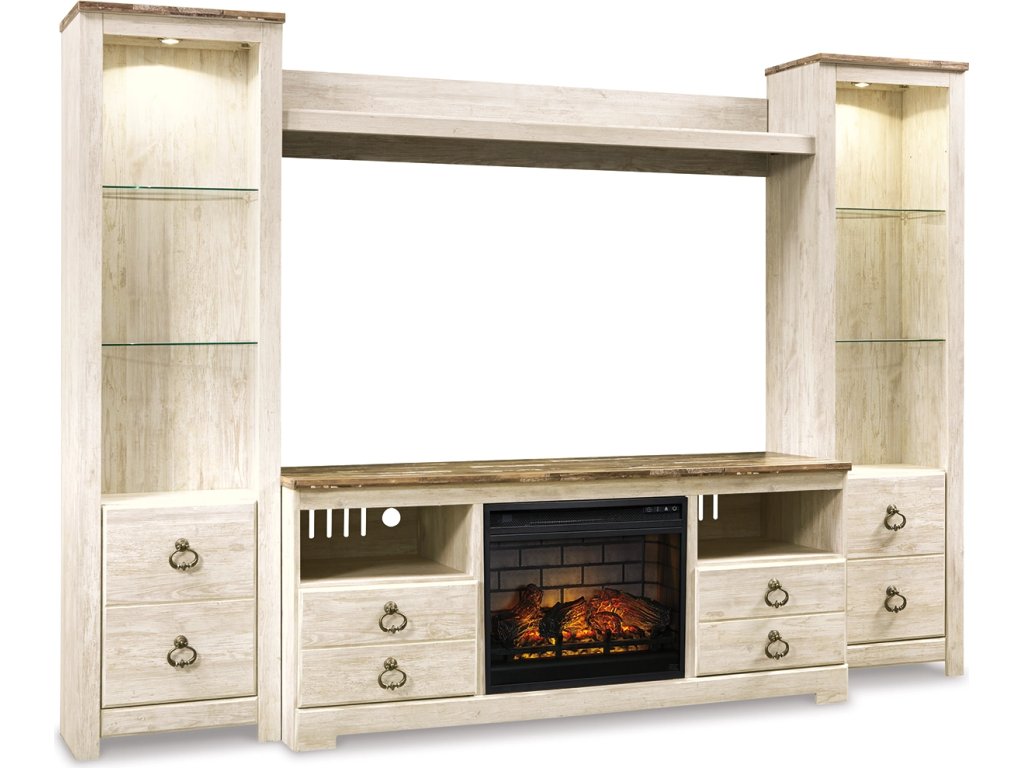 Willowton 4-Piece Entertainment Center with Electric Fireplace - main image