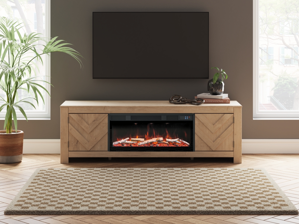 Cayboni 71" TV Stand with Electric Fireplace - image 1