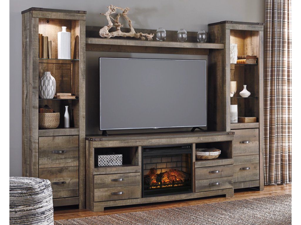 Trinell 4-Piece Entertainment Center with Electric Fireplace - image 1