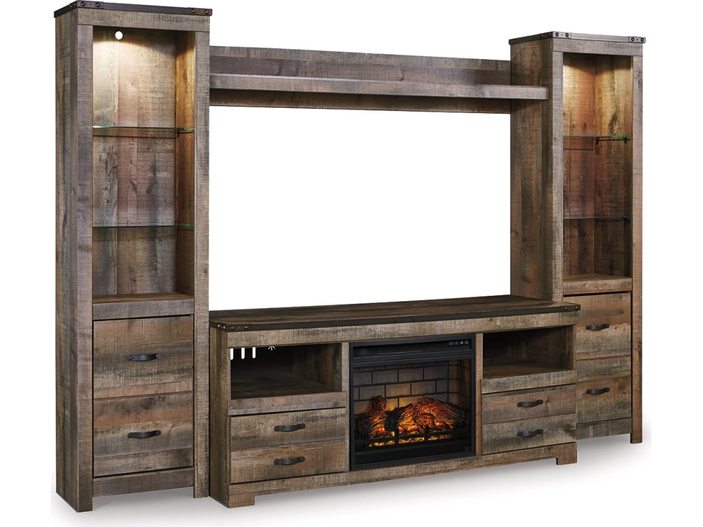 Trinell 4-Piece Entertainment Center with Electric Fireplace - main image