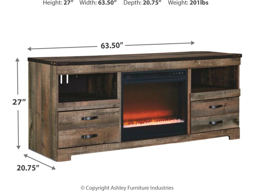 Trinell 63" TV Stand with Electric Fireplace - image 3