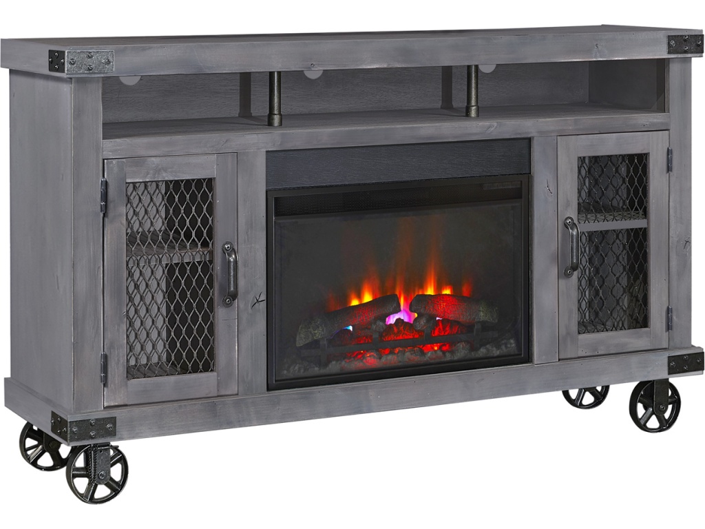 62" Highboy Fireplace Console - image 1
