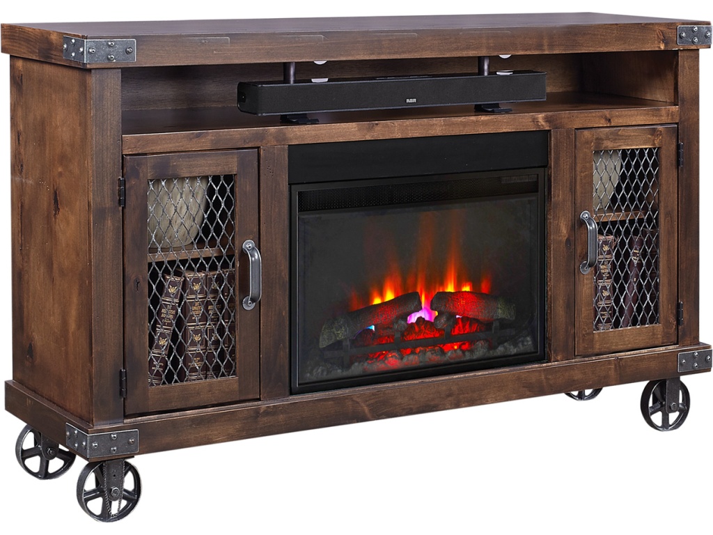 62" Highboy Fireplace Console - image 3