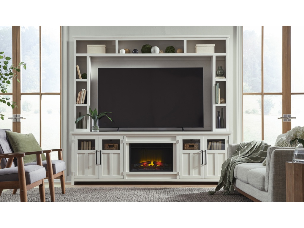 98" Fireplace Console & Hutch - image 1