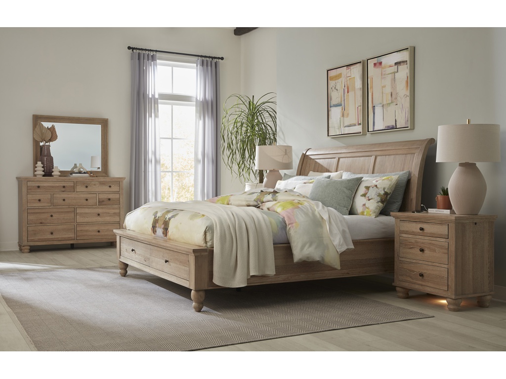 Queen Sleigh Bed Hb - image 17
