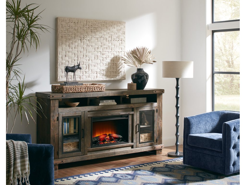 79" Highboy Fireplace Console w/ 2 Doors - image 1