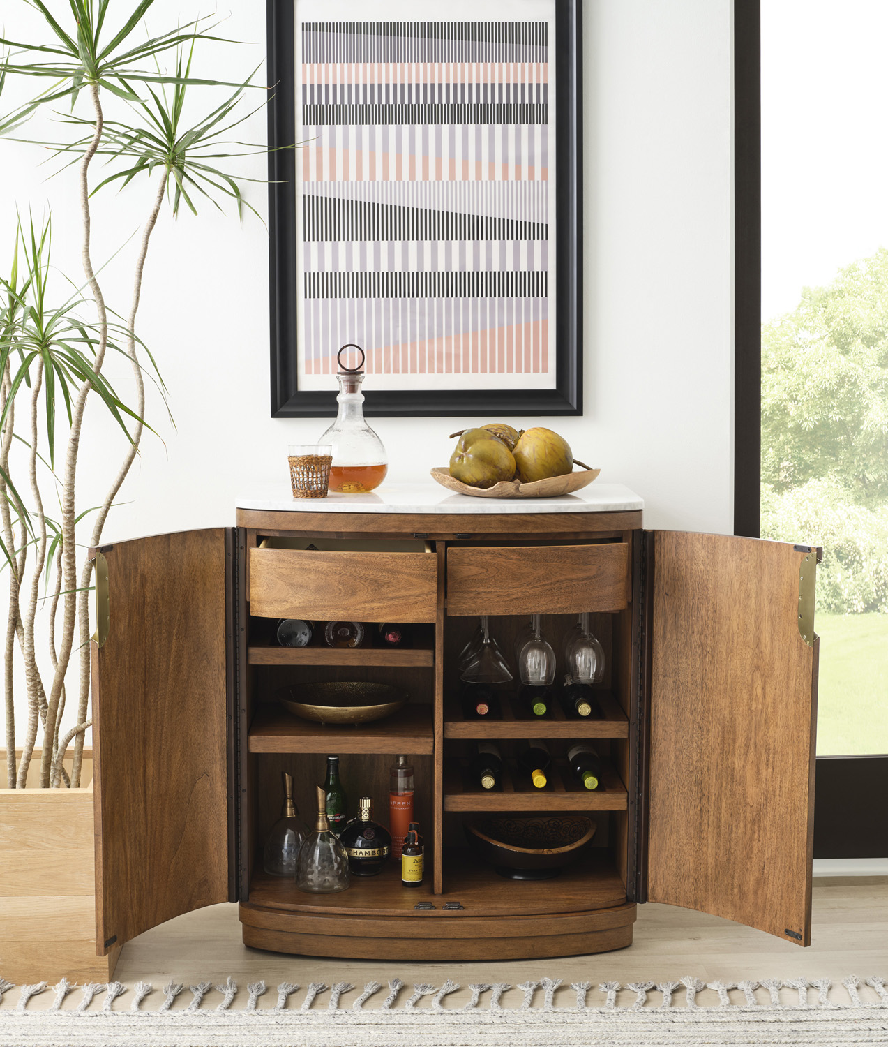 Bar Cabinet w/Marble Top - image 2