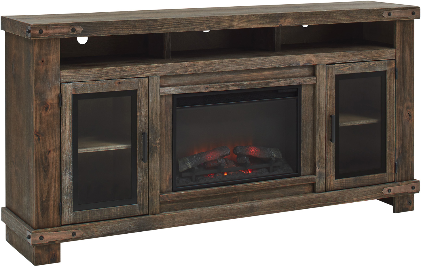 79" Highboy Fireplace Console w/ 2 Doors - main image