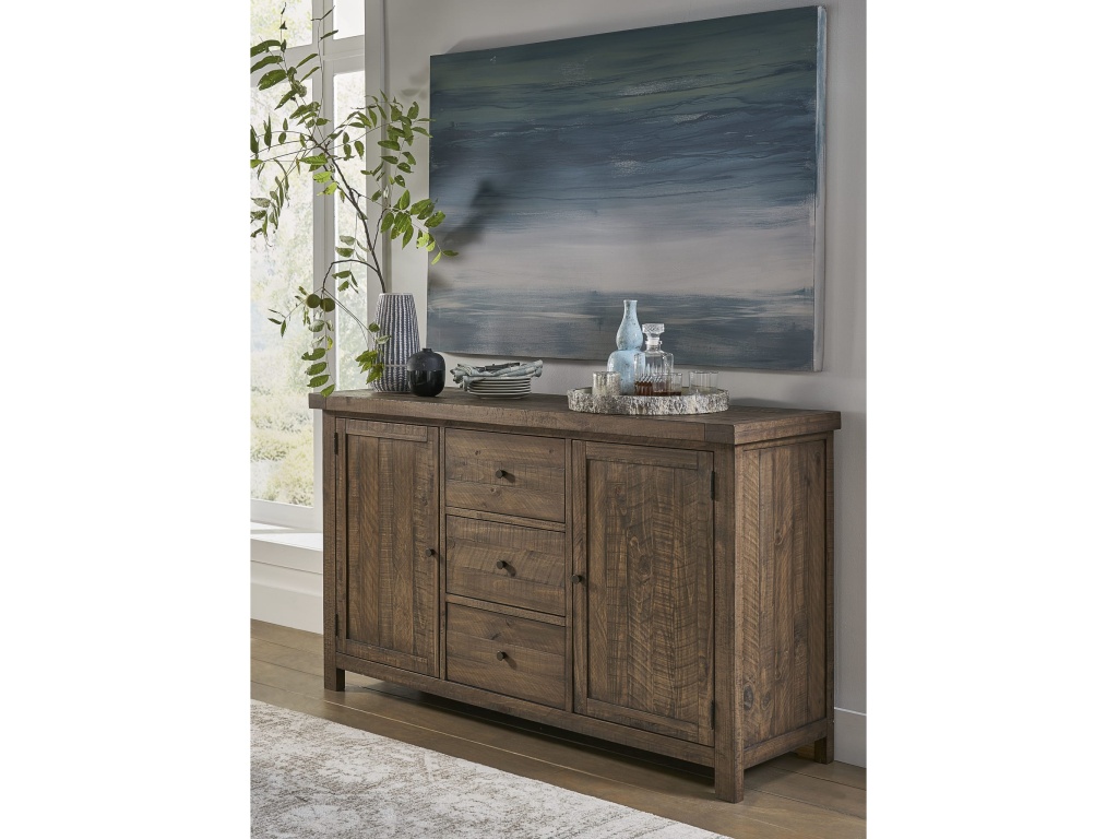 Autumn Solid Wood Three Drawer Two Door Sideboard in Flint Oak - main image