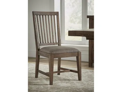 Autumn Solid Wood Upholstered Dining Chair in Flint Oak