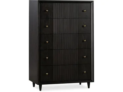 Avedon Five Drawer Oak Wood Chest in Smokey Topaz - Alternative View