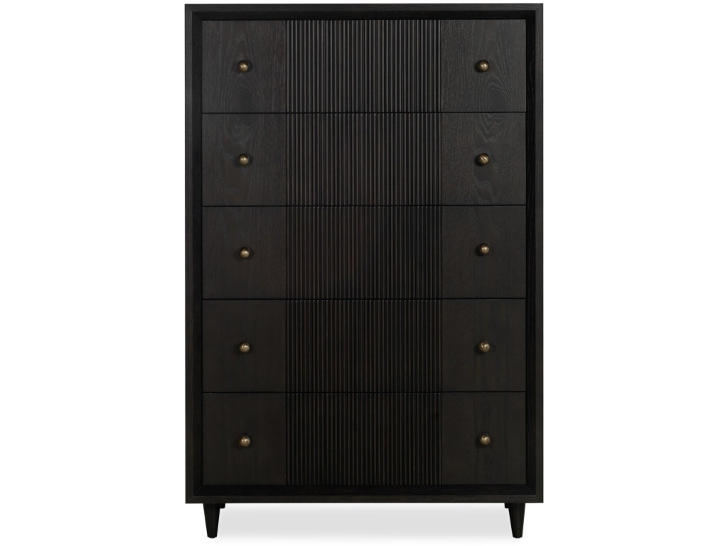 Avedon Five Drawer Oak Wood Chest in Smokey Topaz - image 2