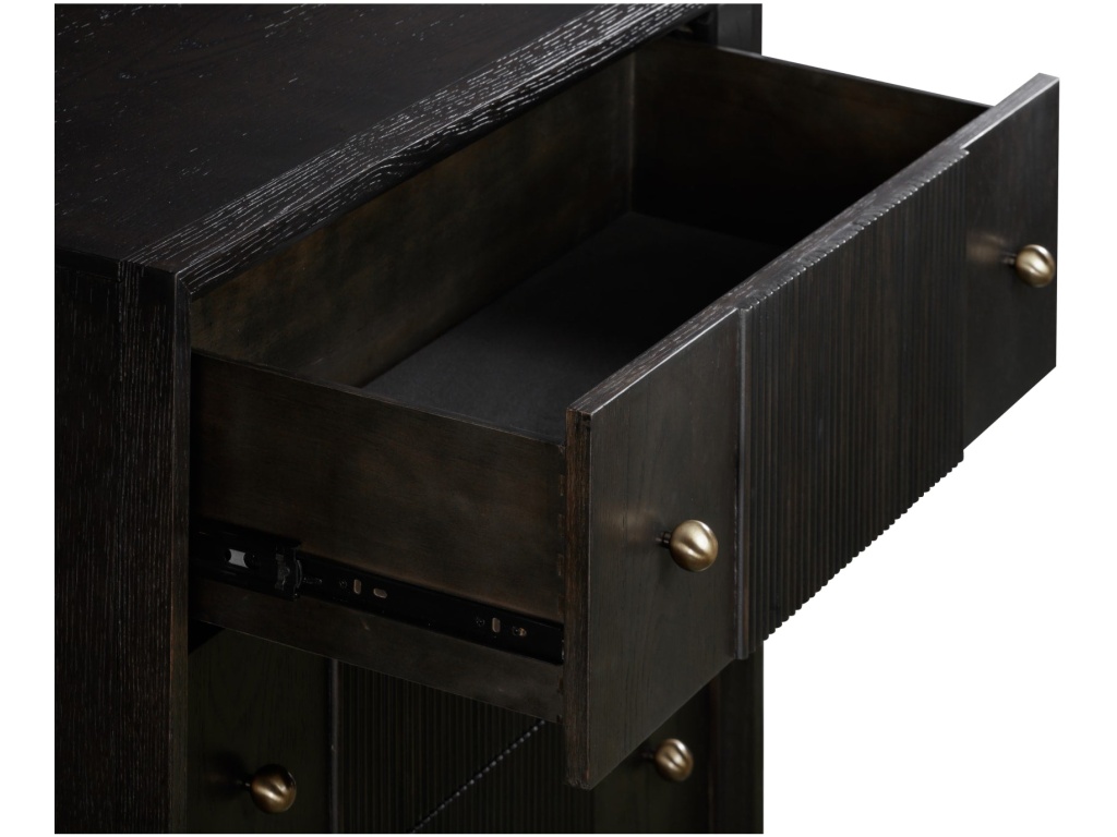 Avedon Five Drawer Oak Wood Chest in Smokey Topaz - image 3