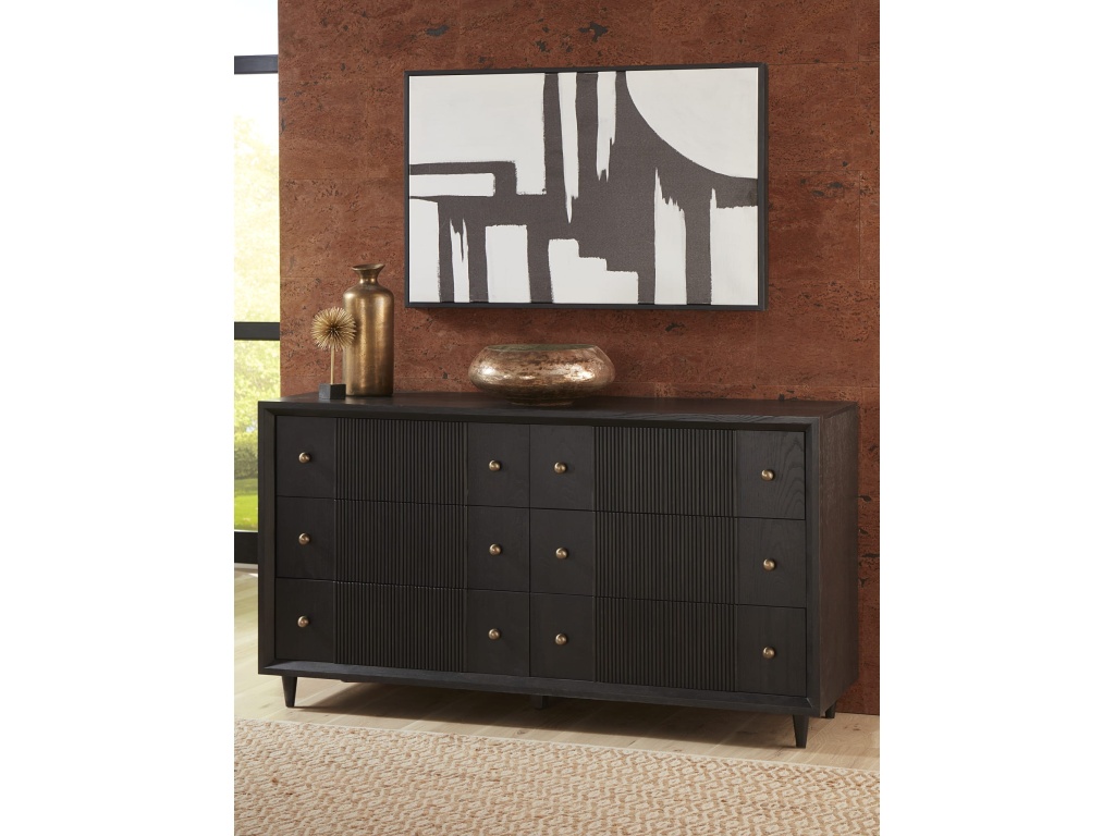 Avedon Six Drawer Oak Wood Dresser in Smokey Topaz - main image