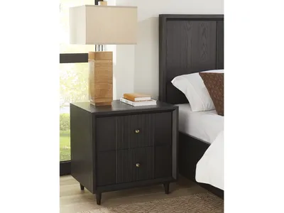 Avedon USB-Charging Two Drawer Nightstand in Smoky Topaz