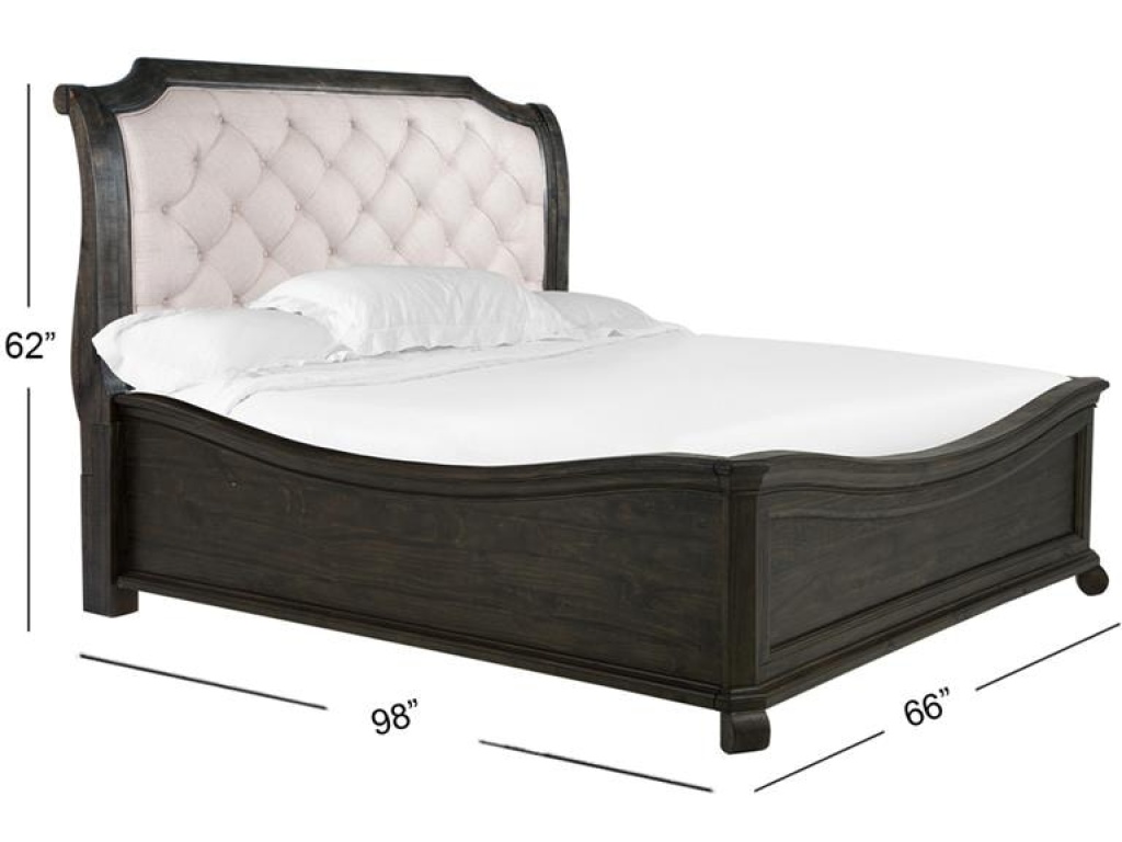 Complete Queen Sleigh Bed with Shaped Footboard - image 2