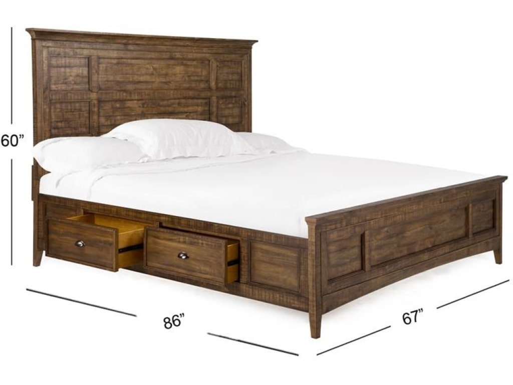Complete Queen Panel Bed with Storage Rails - image 2