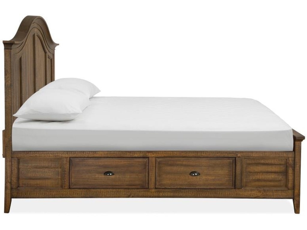 Complete Queen Arched Bed with Storage Rails - image 1