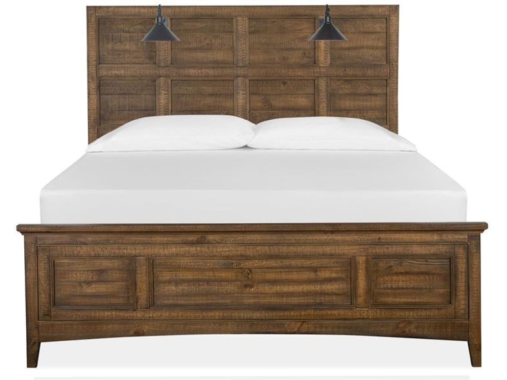 Complete Queen Lamp Panel Bed with Regular Rails - main image