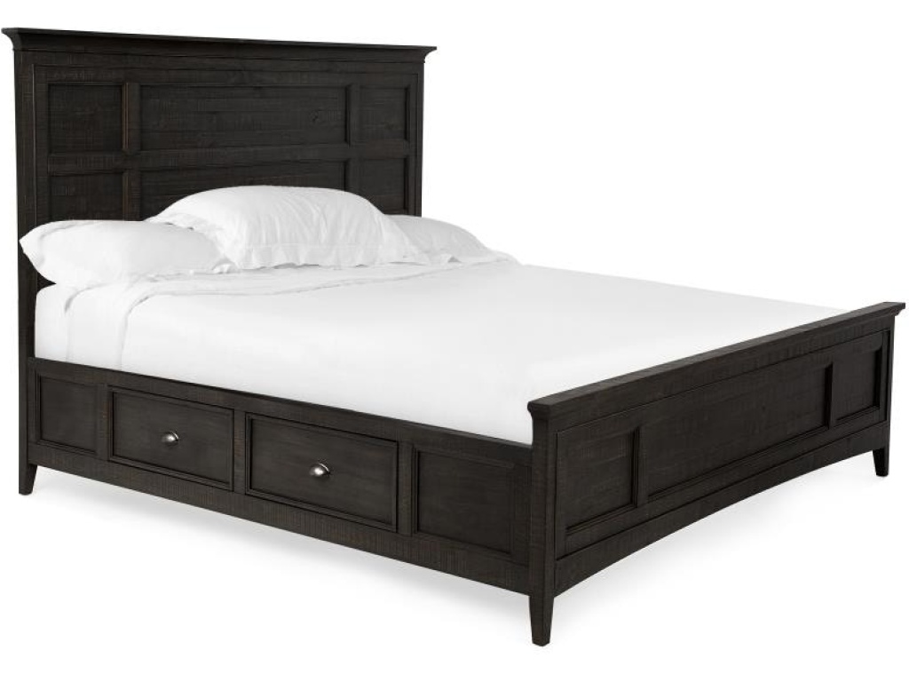 Complete Queen Panel Bed with Storage Rails - main image