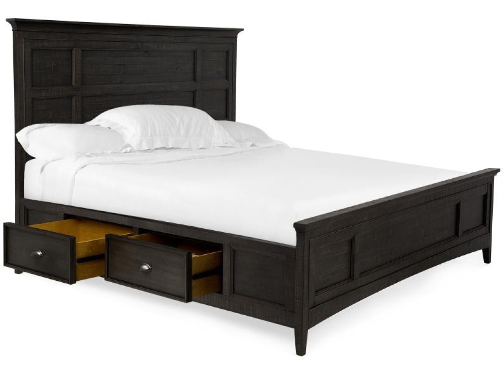 Complete Queen Panel Bed with Storage Rails - image 1