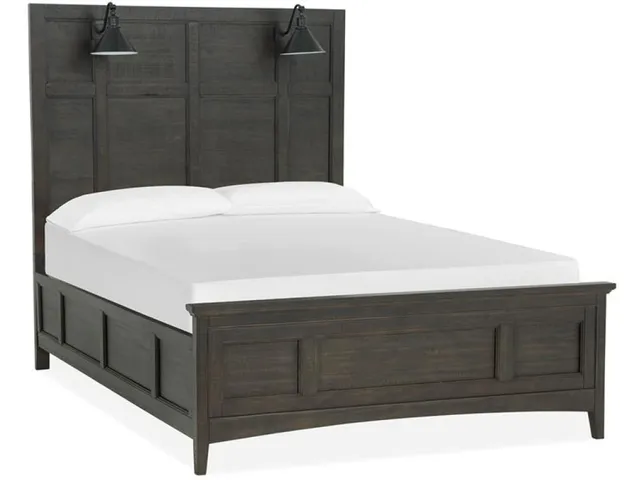 Complete Queen Lamp Panel Bed with Regular Rails - Alternative View