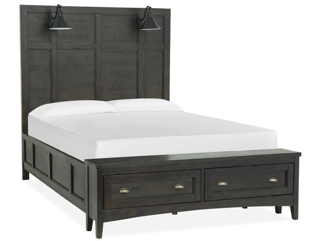Complete Queen Lamp Panel Storage Bed - image 1