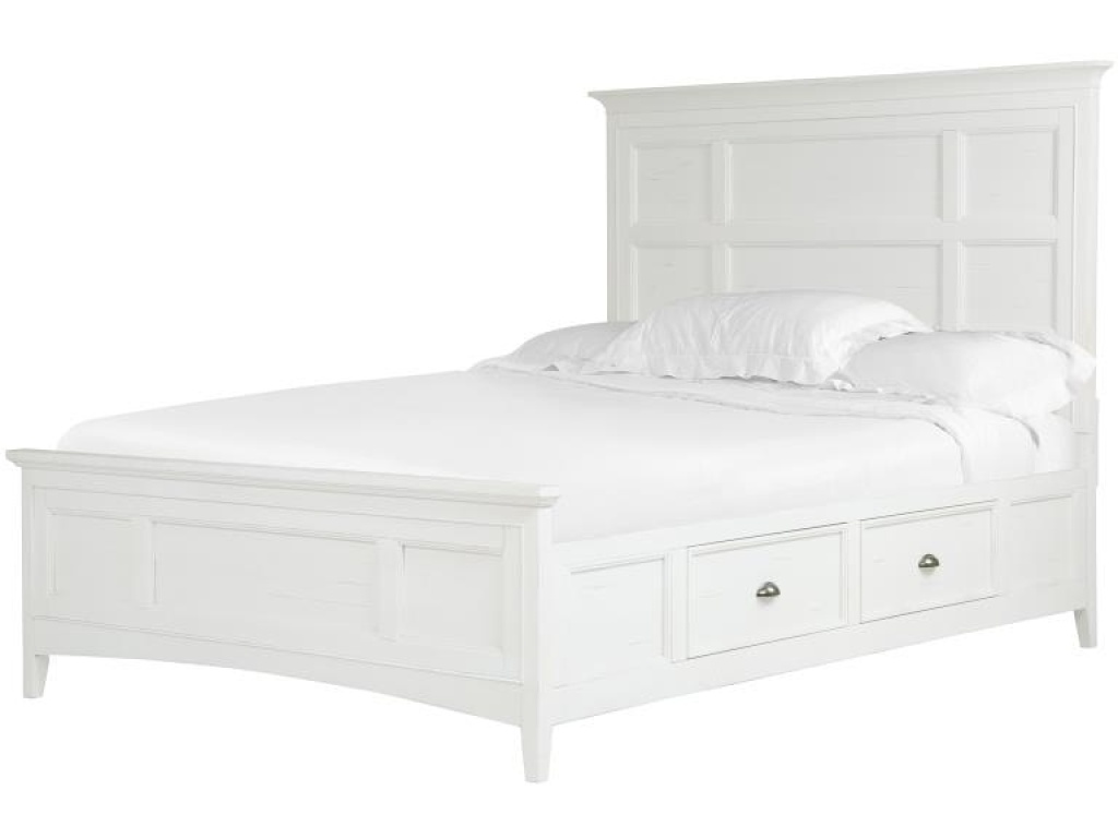 Complete Queen Panel Bed with Storage Rails - main image