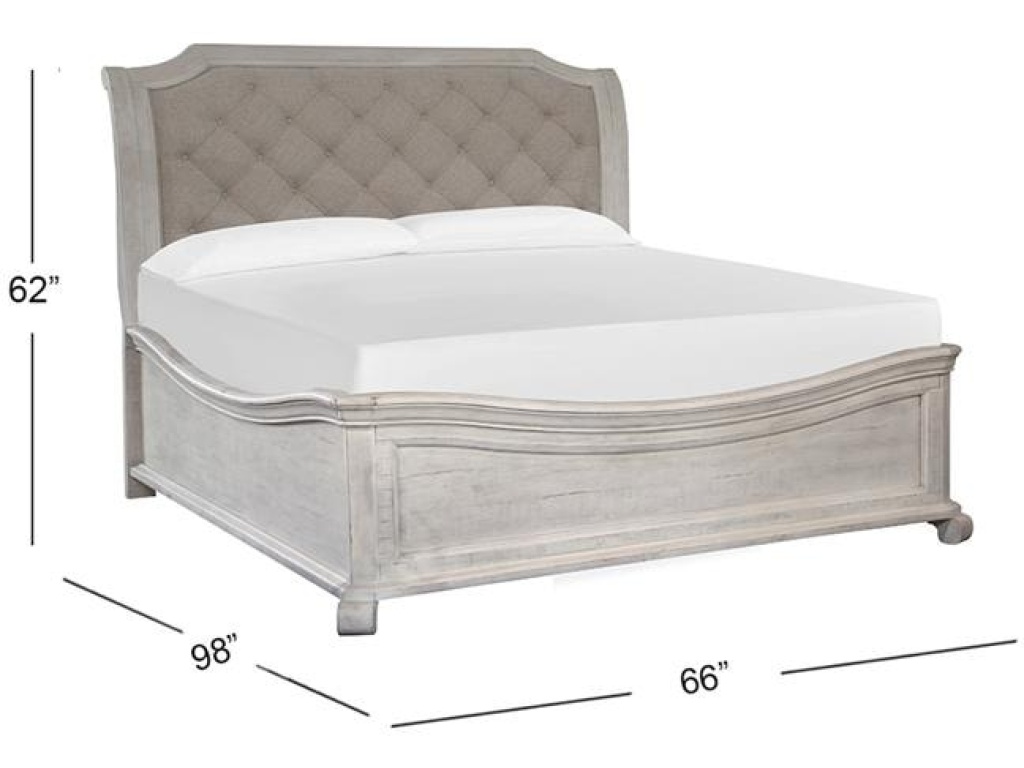 Complete Queen Sleigh Bed with Shaped Footboard - image 1