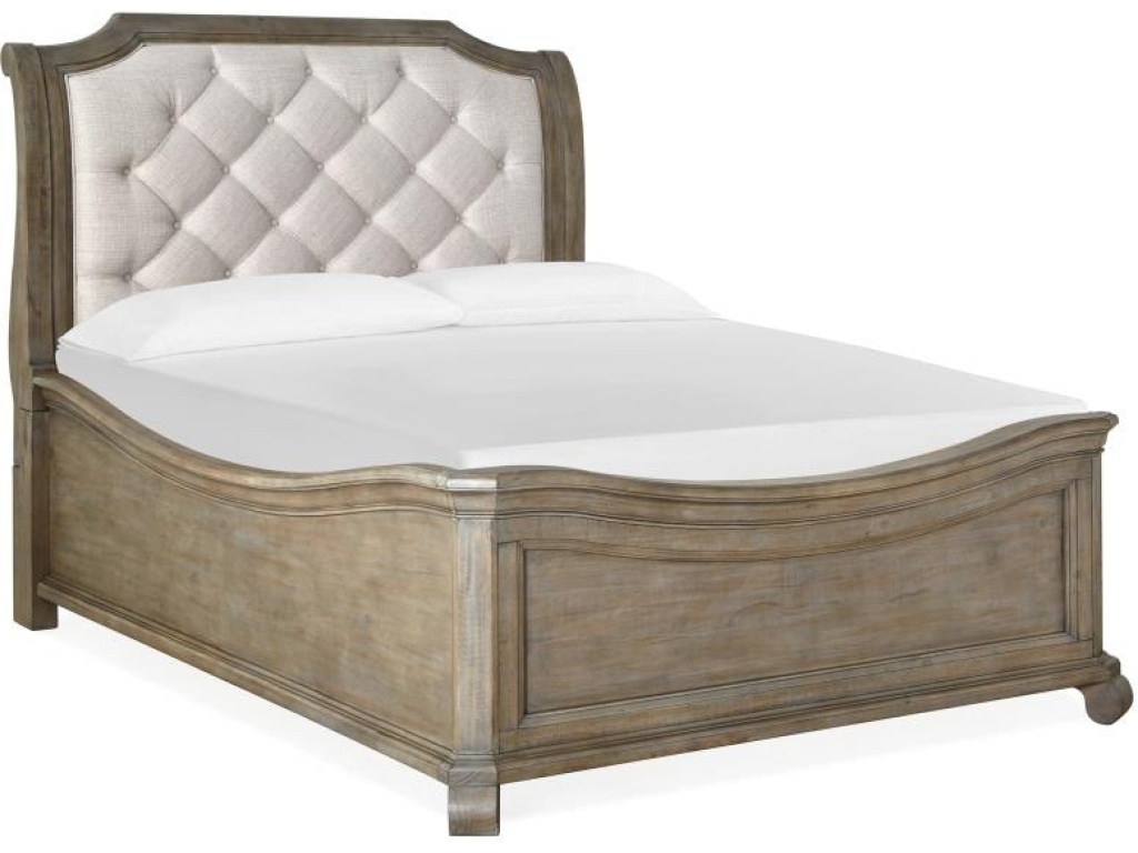 Complete Queen Sleigh Bed with Shaped Footboard - image 2