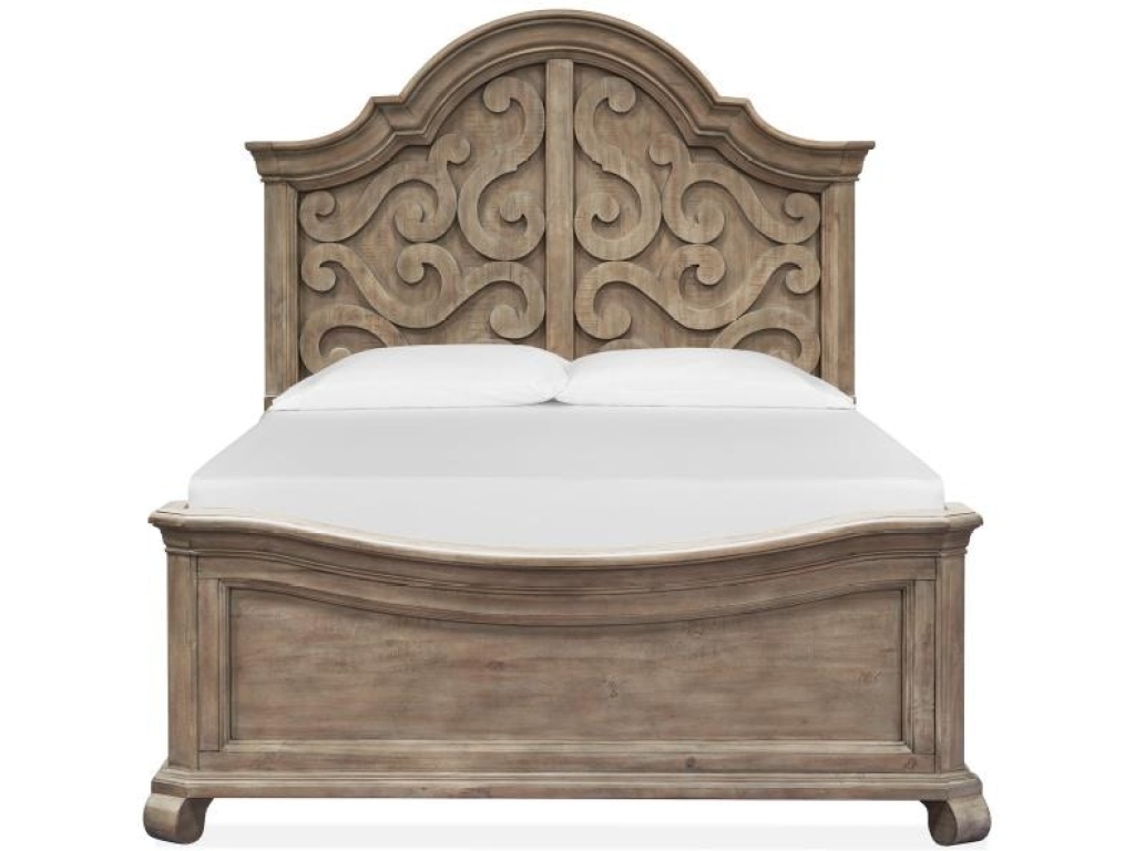 Complete Queen Shaped Panel Bed - main image