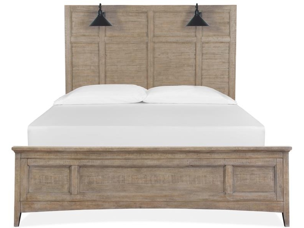 Complete Queen Lamp Panel Bed with Regular Rails - main image