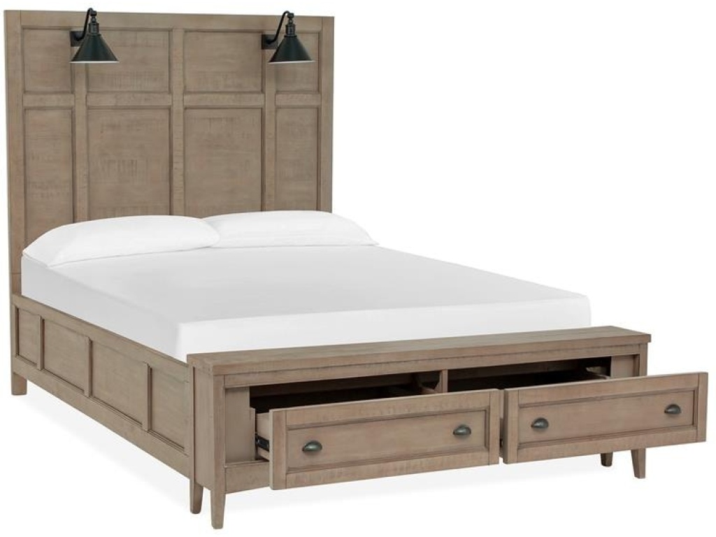 Complete Queen Lamp Panel Storage Bed - image 3