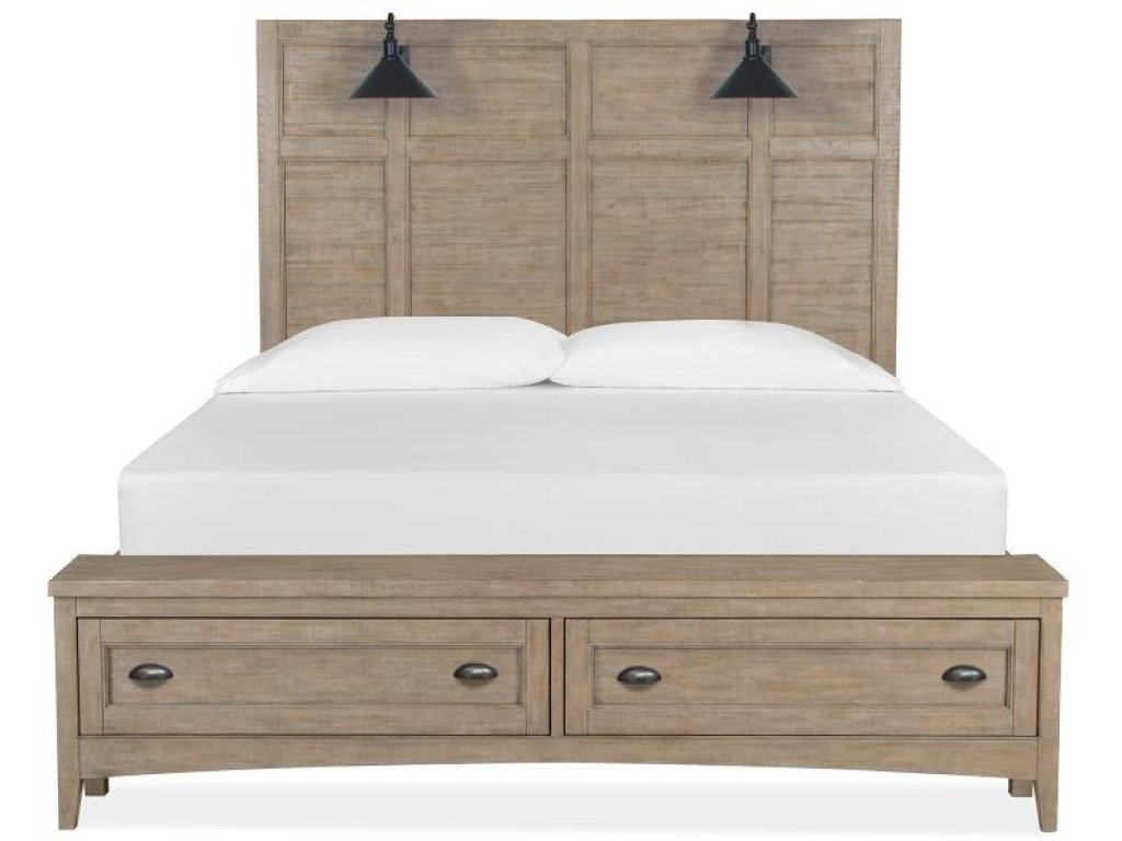 Complete Queen Lamp Panel Storage Bed - main image