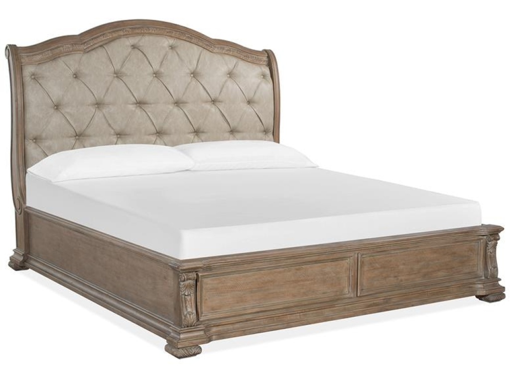 Complete Queen Sleigh Storage Bed with Upholstered Headboard - main image