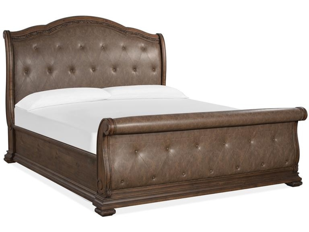 Complete Queen Sleigh Upholstered Bed - main image