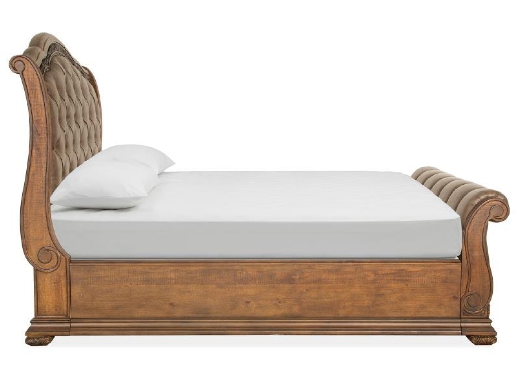Complete Queen Sleigh Upholstered Bed - image 2